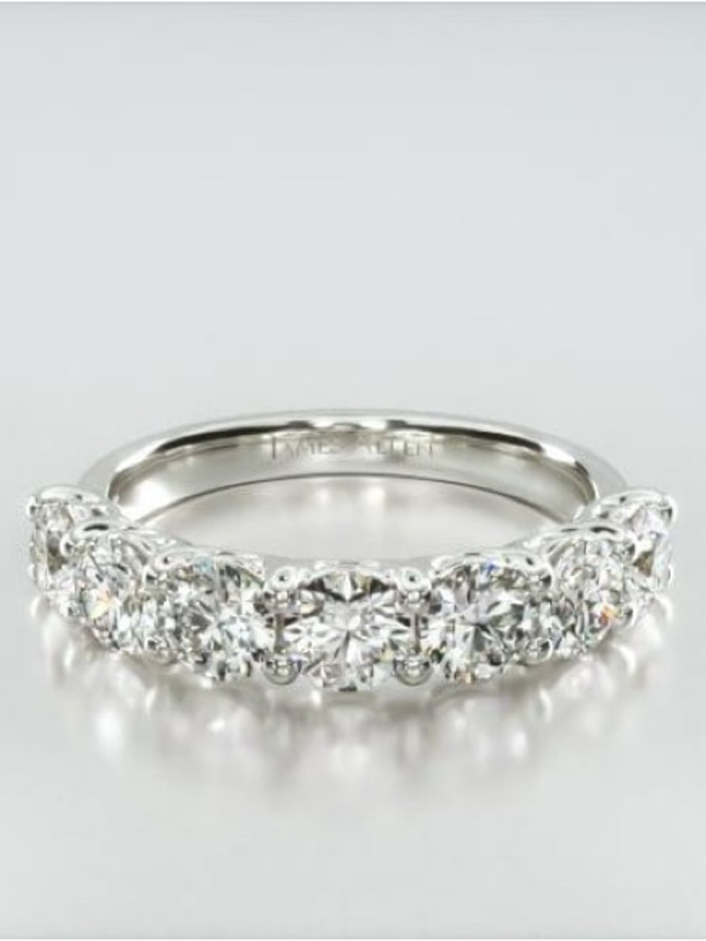 James Allen 14k White Gold Seven Stone 1.5CT Lab Diamond Anniversary Ring Size 8